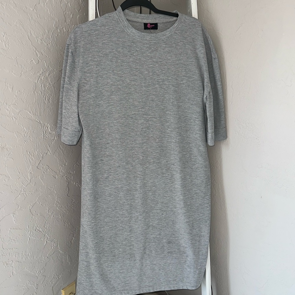 Gray ribbed Jersey Dress